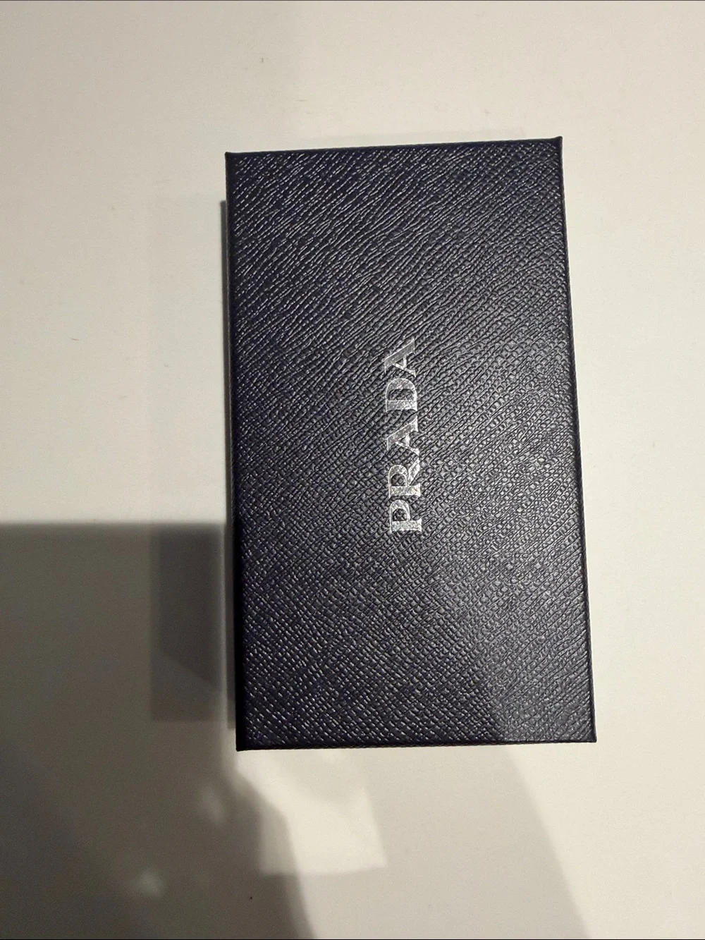 Prada Black Saffiano Leather iPhone Case with Metal Triangle Logo